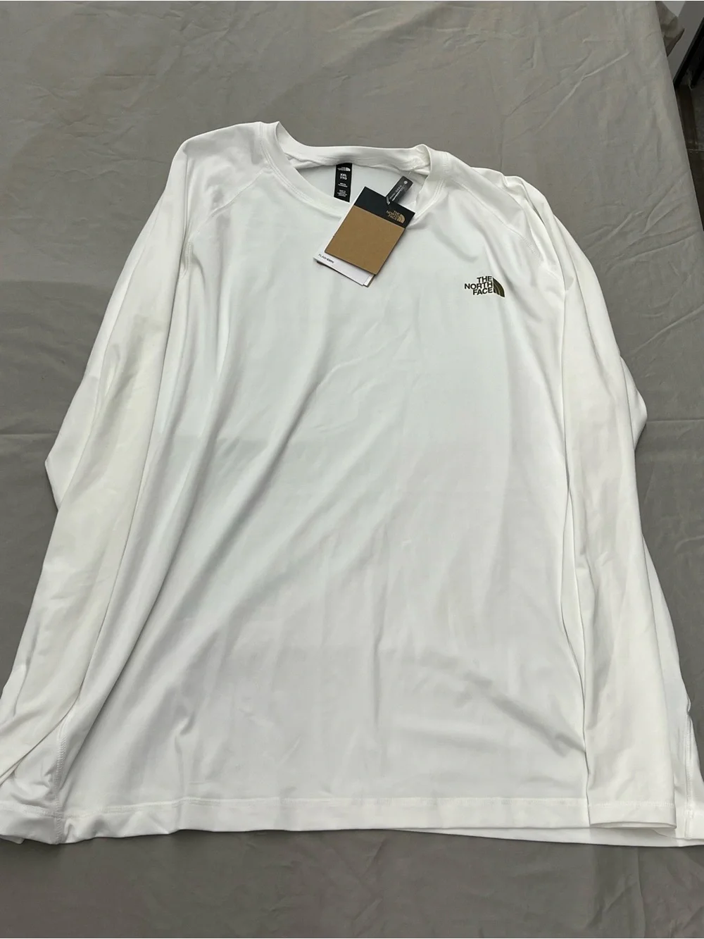The North Face Men's Long-Sleeve Crew — White with Black Logo Men’s Size 2XL NWT